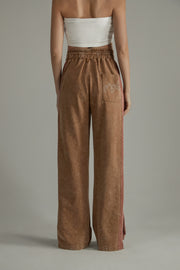 Waist Slit Wide-Leg Long Casual Pants