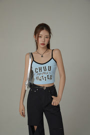 Chuu Size Doesnt Matter Printed Sleeveless Crop Top