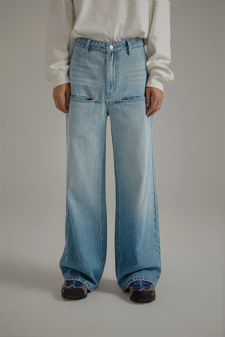 CHUU High Waist Loose Wide Leg Washed Wide Jeans