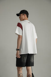 Logo Cotton Contrast Sleeves T-Shirt