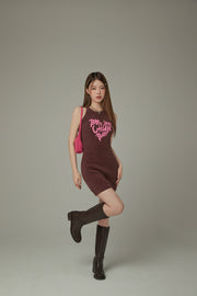 Bonjour Heart Logo Knit Dress