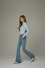 Slit Bootcut Denim Jeans