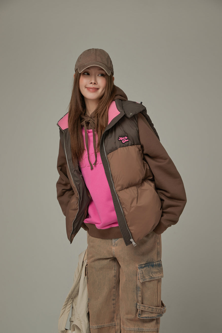 CHUU Color Matching Padded Vest