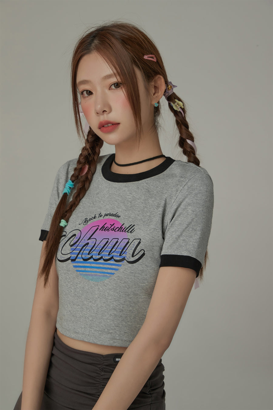 CHUU Color Combination Hot And Chill Line T-Shirt