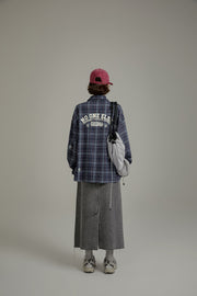 Back Logo Checked Loose Fit Shirt