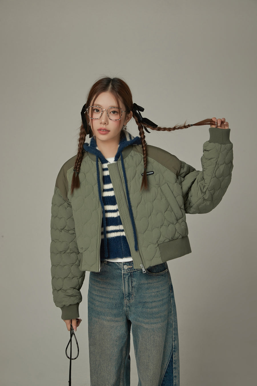 CHUU Heart Quilted Padded Jacket