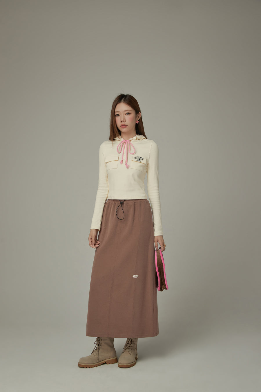 CHUU String Basic Long Skirt