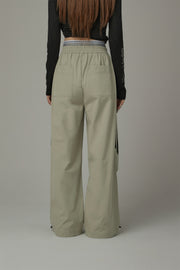 Logo Banding Wide Casual Pants