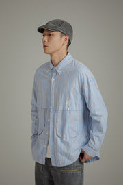 Pocket Stripe Long Sleeve Shirt