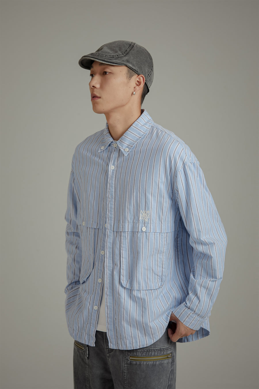 CHUU Pocket Stripe Long Sleeve Shirt