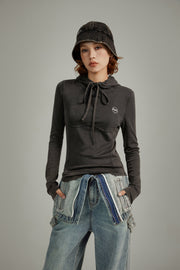 Basic Corset Slim Long Sleeve Hoodie