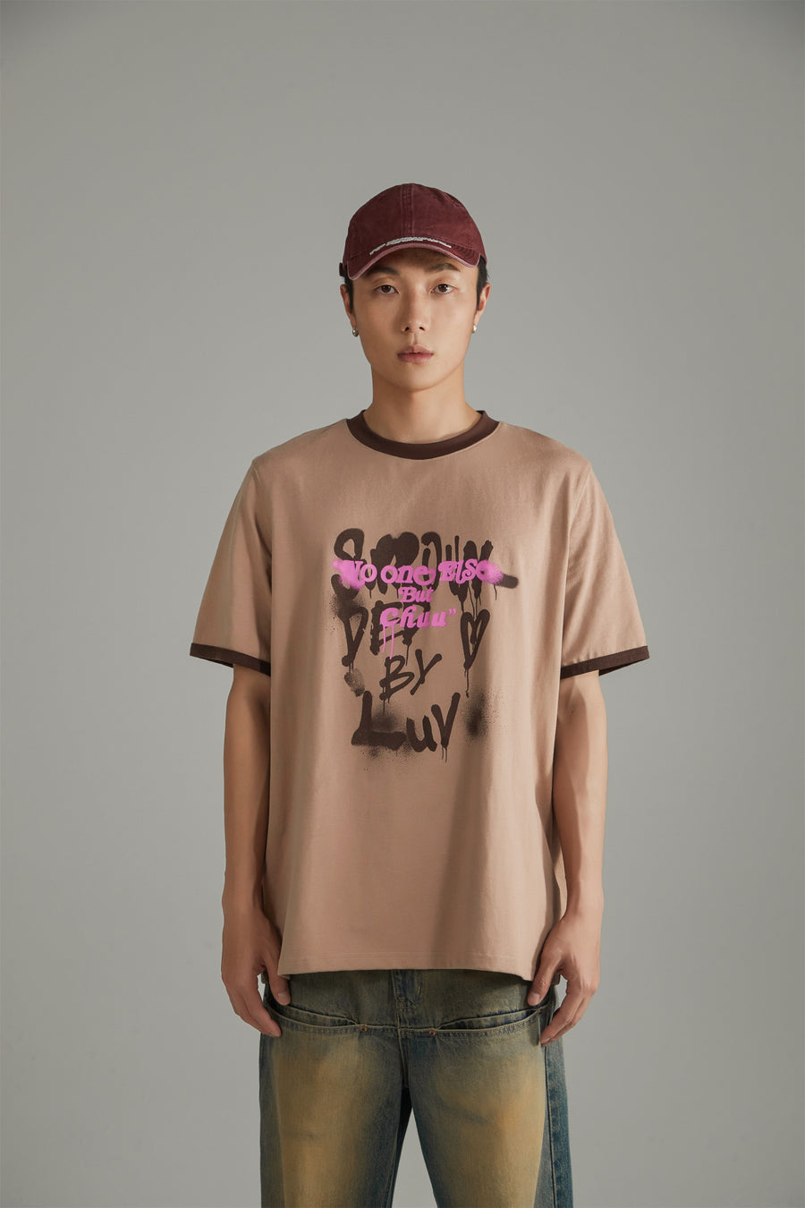 CHUU Collab Logo Line Color T-Shirt