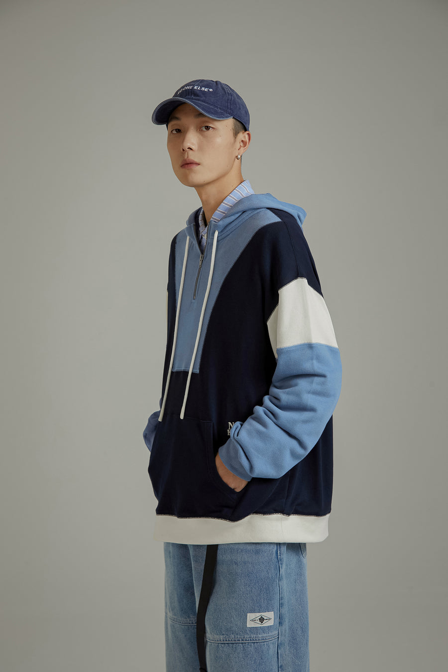 CHUU Half Zip-Up Color Hoodie