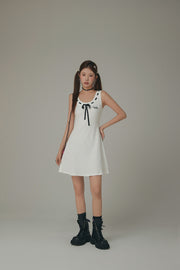 Ribbon Tie Logo Sleeveless Dress