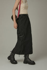 Cargo Pockets Maxi Skirt