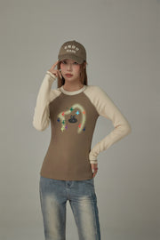 Character Pixel Stars Color Long Sleeve T-Shirt