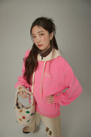 Fleece Color Combination Hoodie