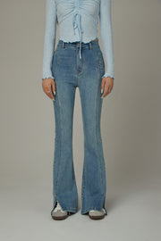 Slit Bootcut Denim Jeans