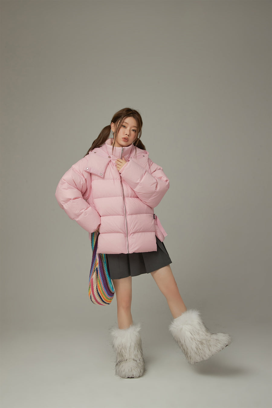 CHUU Solid Hooded Padded Jacket