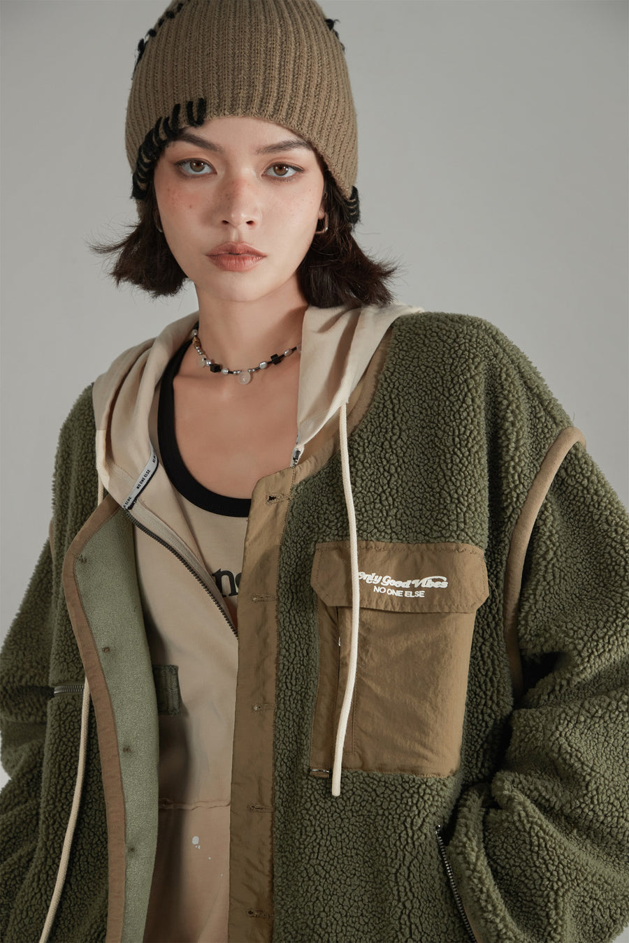 CHUU Fleece Zip-Up Jacket