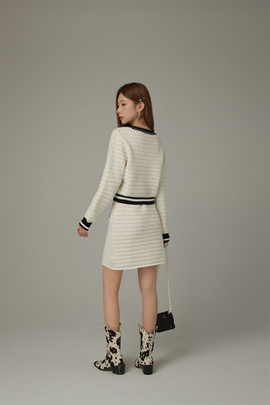 CHUU Logo Jacquard Knit Skirt