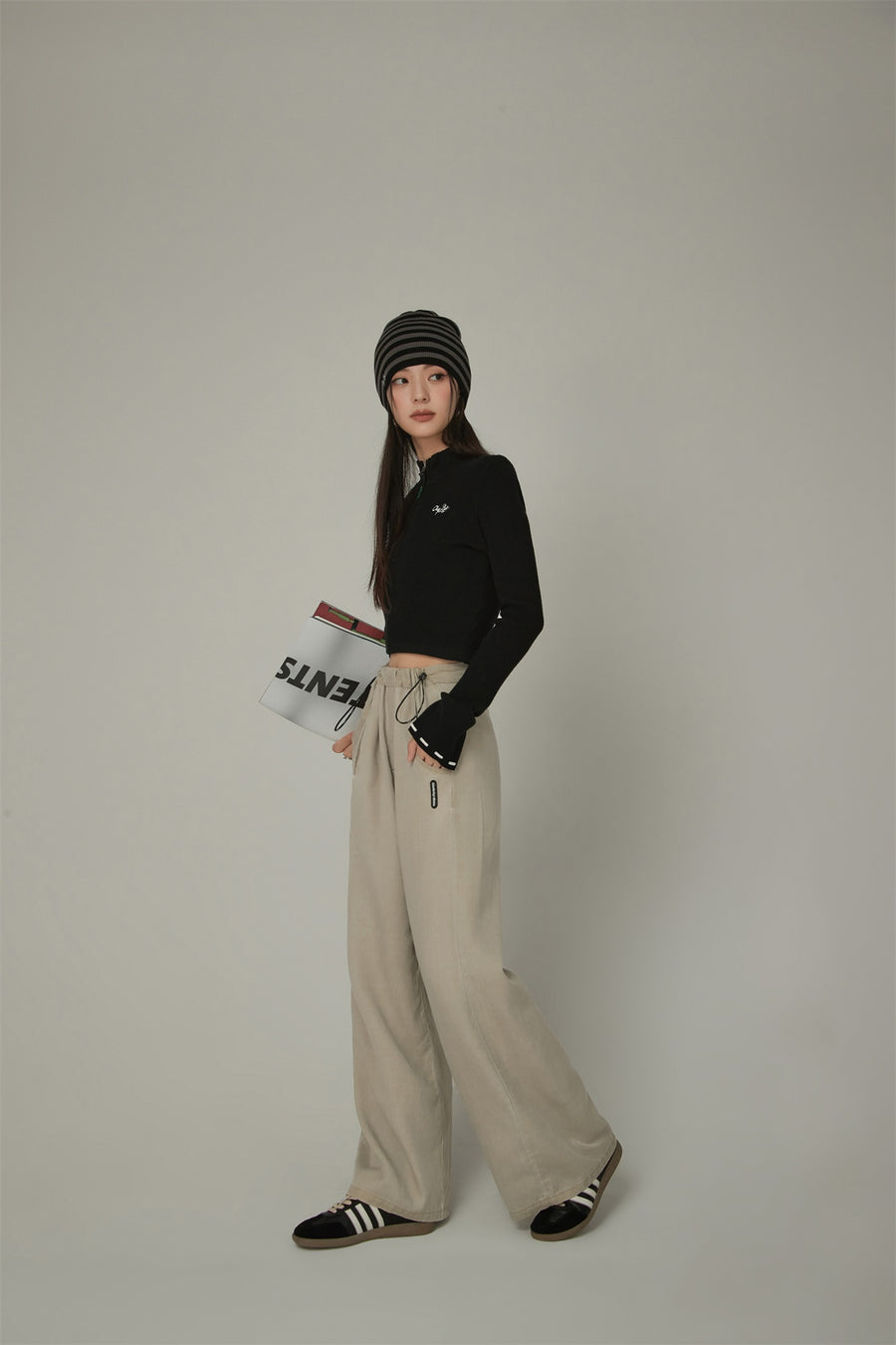 CHUU Draw String Wide Pants