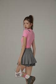 Casual Layered Zipper Pleated Skort