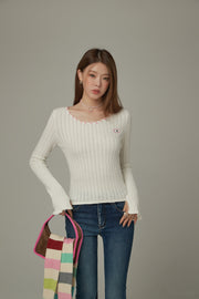 Color Ribbed Knit Top