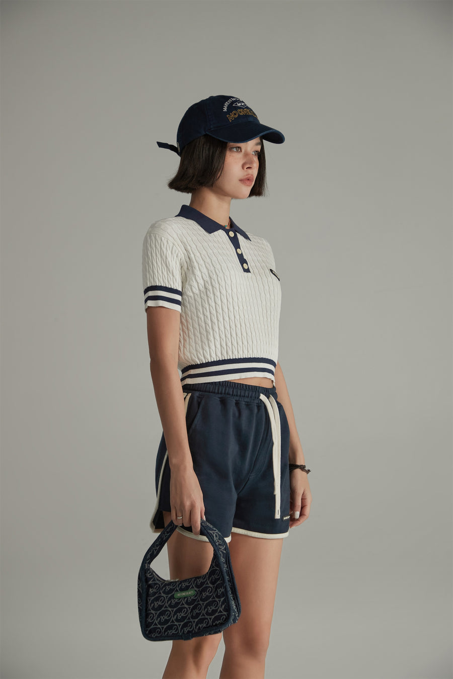 CHUU Colorblocked Striped Knit Slimfit Top