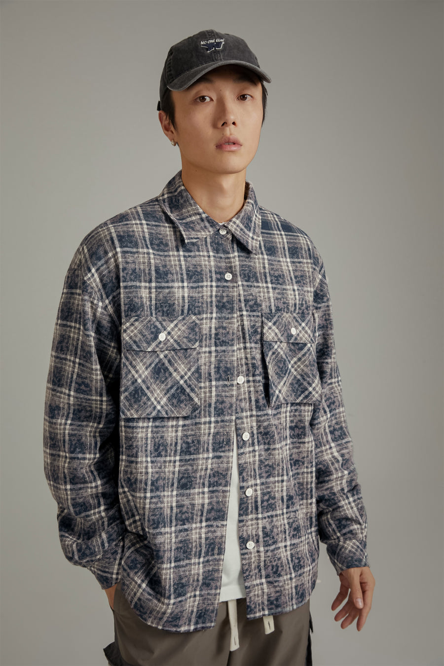 CHUU Back Design Loose Fit Check Shirt