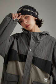 Pocket Color Simple Hooded Jacket