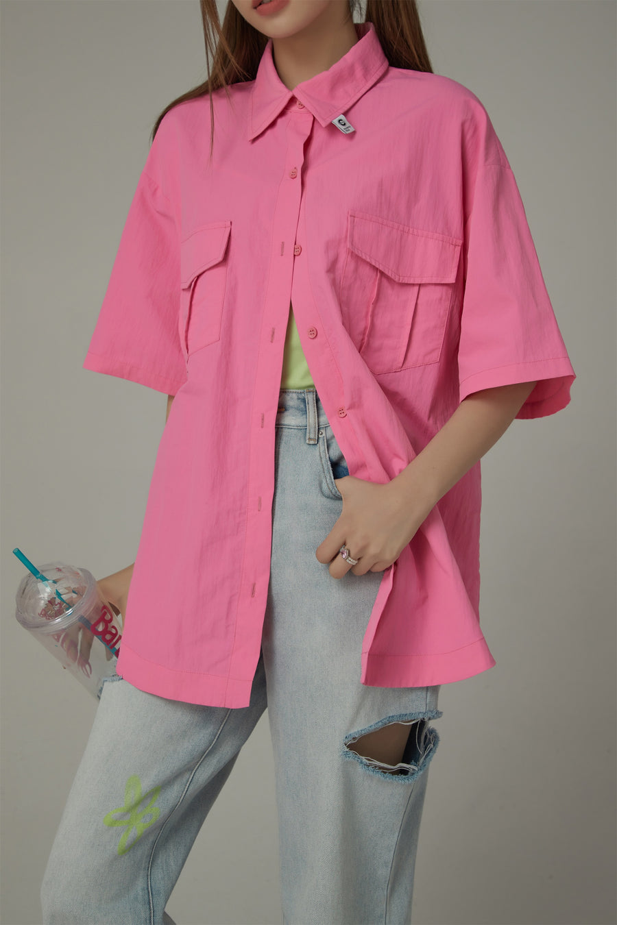 CHUU Multi-Pocket Short Sleeve Shirt Jacket