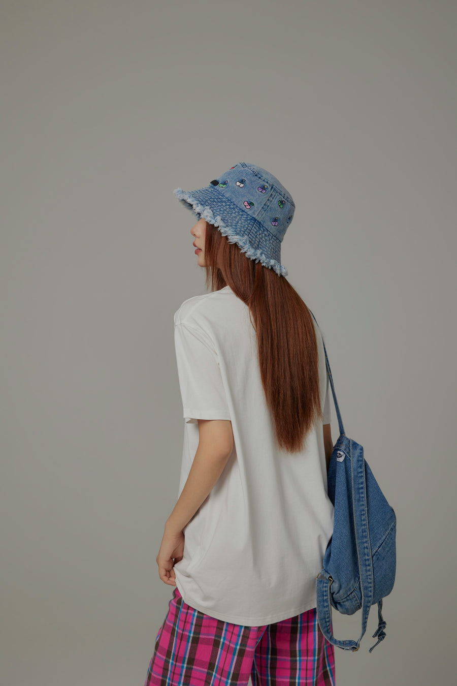 CHUU Multi Color Cherry Denim Bucket Hat