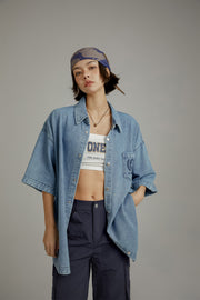 Loose-Fitting Denim Shirt