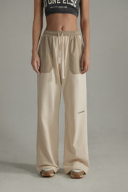 Banded Wide-Leg Slacks