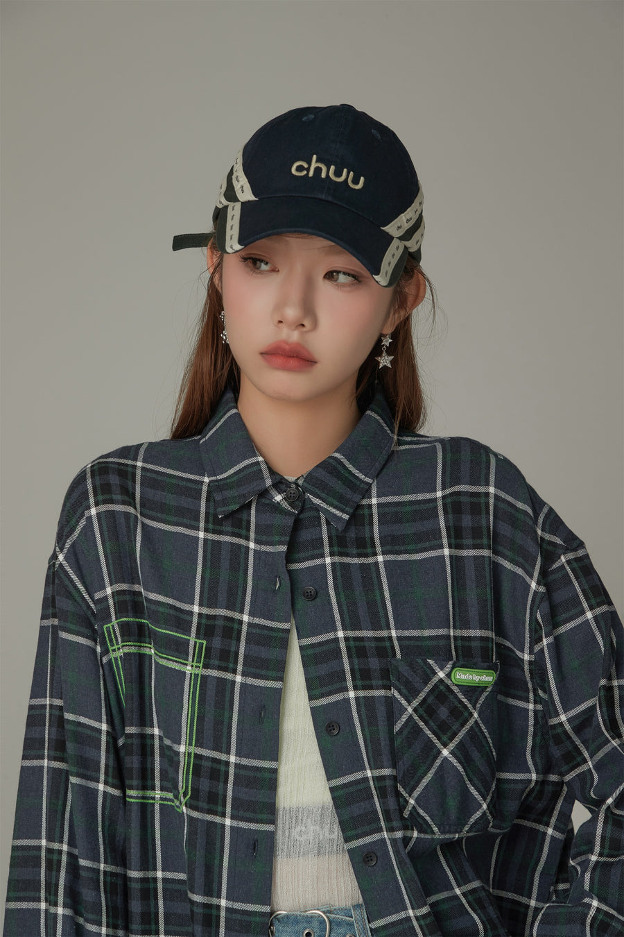 CHUU Checked Loose Fit Long Sleeve Shirt