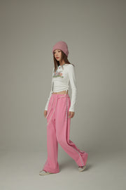 String Wide Sporty Pants