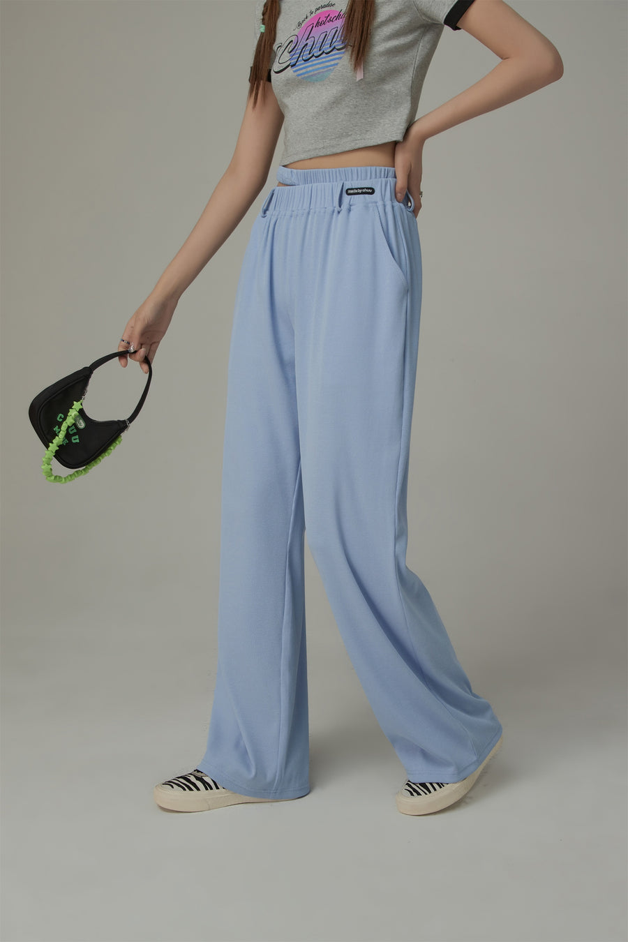 CHUU Banding Loose Fit Slit Daily Pants