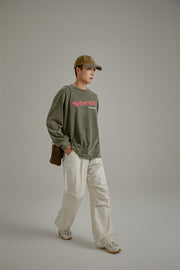 Solid Color Drawstring Casual Cargo Pants