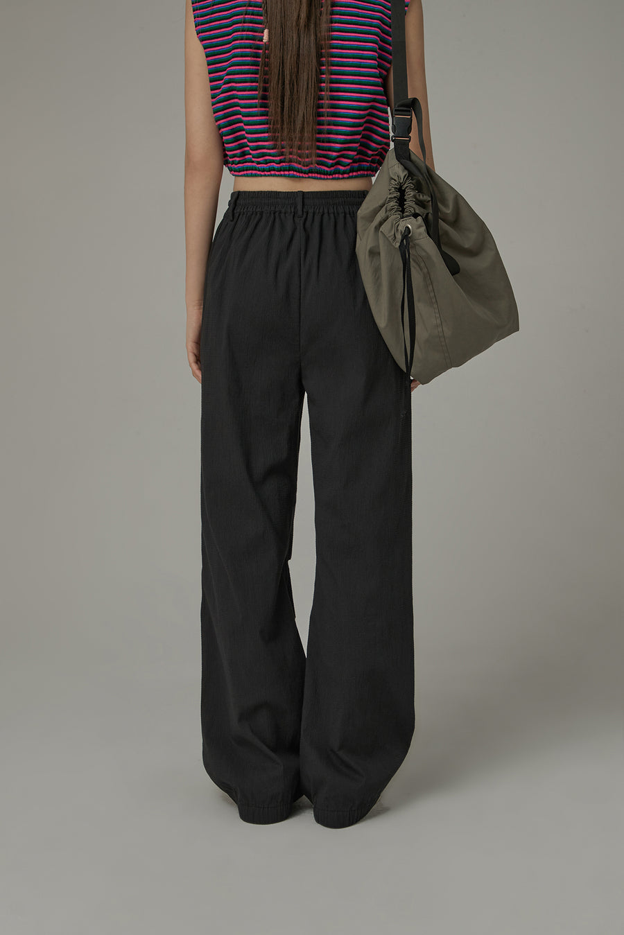 CHUU Casual High Waist Drawstring Wide Pants