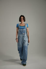 Washed Denim Suspender Jumpsuit