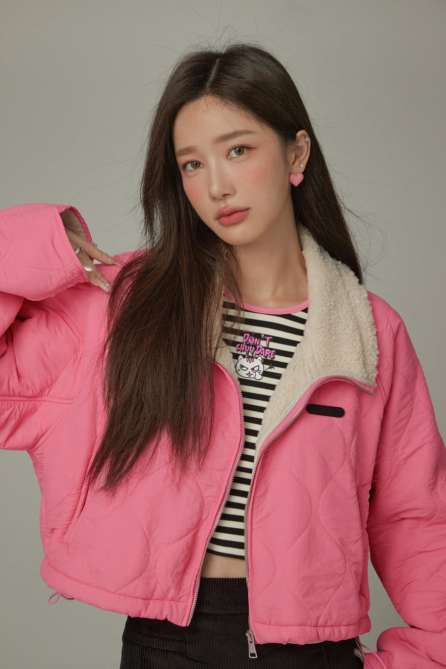 CHUU High Neck Quilted Jacket