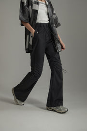 String Shirring Bootcut Cargo Style Pants