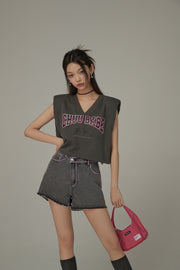 Chuu Babe Sleeveless Cotton V-Neck Top