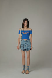 Made By Chuu Off-The-Shoulder Slim T-Shirt