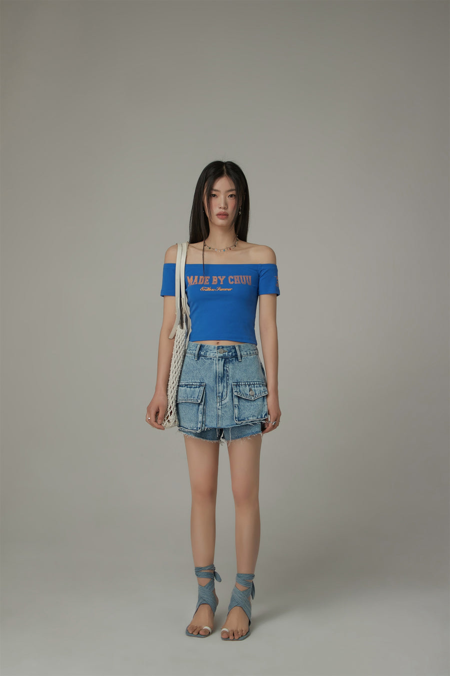 CHUU Made By Chuu Off-The-Shoulder Slim T-Shirt