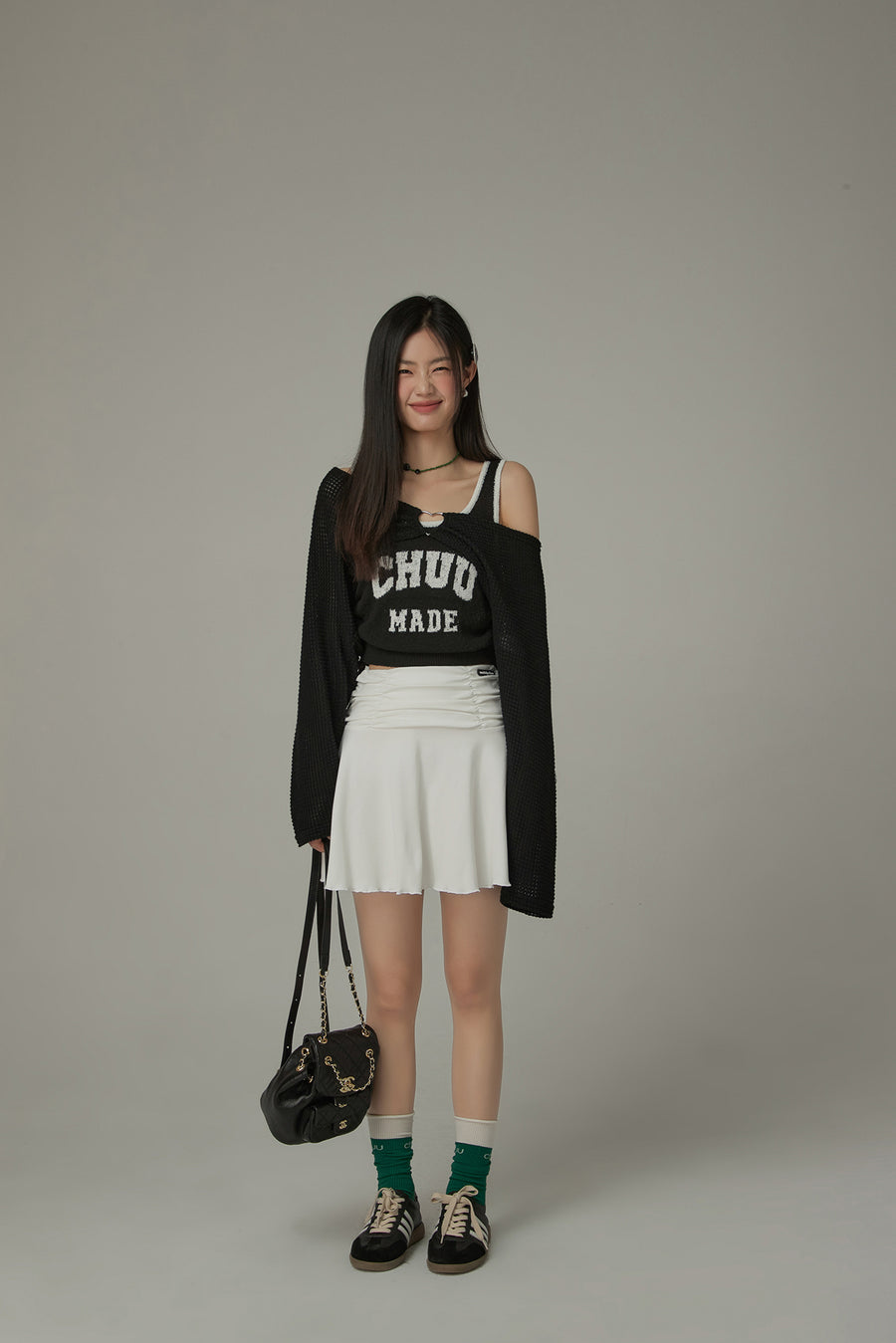 CHUU Sport Shirring Frill Mini Skirt