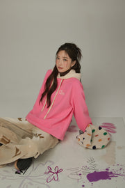 Fleece Color Combination Hoodie