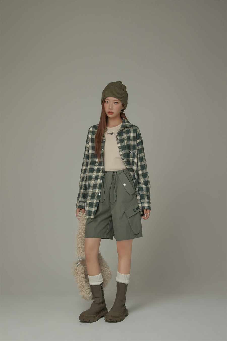 CHUU Simple Checked Loose Fit Shirt