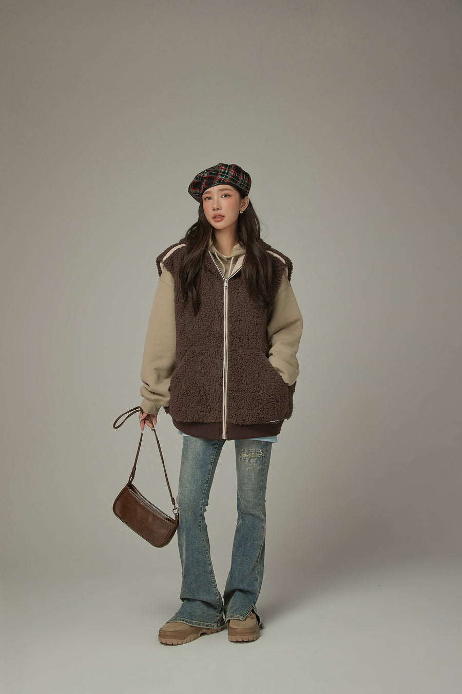 CHUU Fleece Vest Hooded Jacket